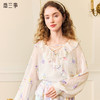 两三事雾里看花2024夏季新款法式印花荷叶边两件套雪纺衫女宽松 商品缩略图0