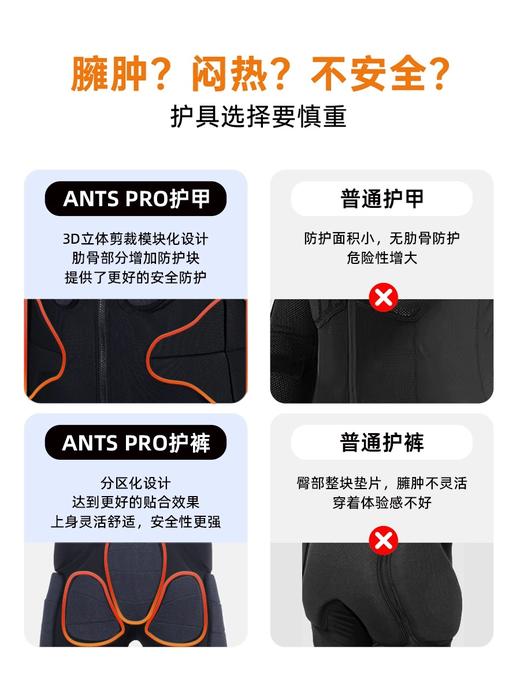 25新款ANTS XRD滑雪护甲背心护裤男运动防摔内穿护胸装备凯夫拉护具套装 商品图3
