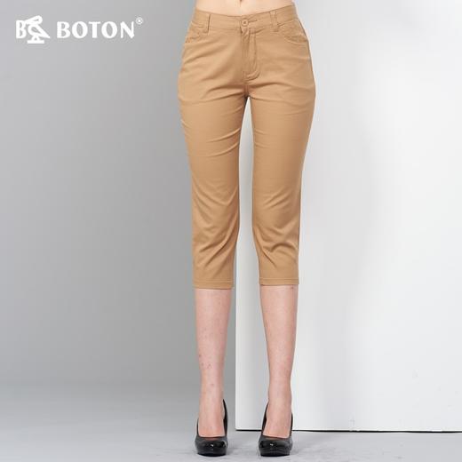 【第2件半价！尾货清仓不退换】波顿棉质修身弹力中高腰简约七分裤LF511214 商品图1