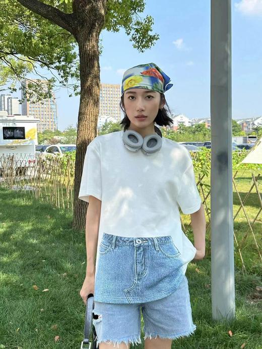 分镜头集成店LOOSINGWHITE春夏新品牛仔印花T恤 商品图0