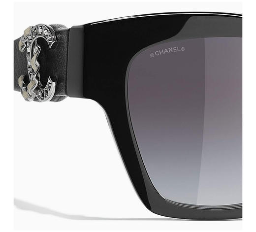 CHANEL 黑色女士方形太阳镜 商品图5