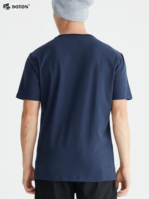 波顿夏季短袖t恤男宝蓝色印花休闲百搭潮流打底衫体恤衫MT901222 商品图4