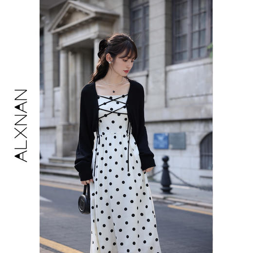 【65折秒杀】鹿向南《秋日野餐》波点吊带连衣裙女秋季气质裙子LXN266130 商品图3