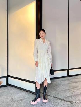 分镜头集成店LOOSINGWHITE春夏新品抽绳衬衫连衣裙