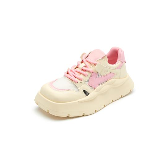 westory真皮厚底增高网面老爹鞋女款夏季新款高级感圆头56131 商品图1