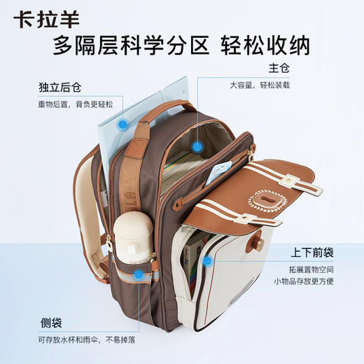【云朵书包2.0PLUS版】卡拉羊六维防下坠小学生3-6年级20L云朵书包  艺术家 CX2692 商品图5