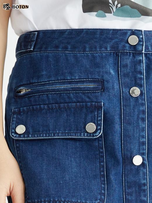 波顿高腰牛仔半身裙女年夏季a字复古百搭时尚包臀短裙子LK210222 商品图4