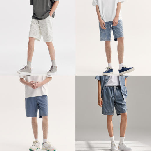 森柔牛仔|商场同款森马牛仔中裤男2024夏季新款宽松直筒短裤潮流 商品图3