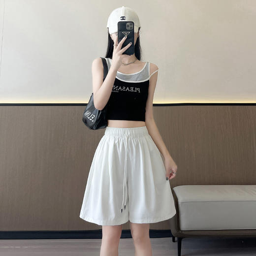 【速干运动五分裤女】夏季薄款 高腰宽松显瘦 A字休闲纯色中长款短裤 商品图5