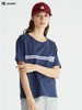 波顿夏季百搭简约设计感纯棉短袖女t恤宽松宝蓝打底纯色半袖上衣LT273222 商品缩略图1