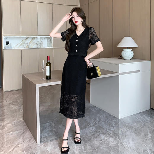 夏季优雅高级设计感度假风法式两件套_ym 商品图2