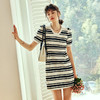 OLrain欧芮儿法式条纹polo连衣裙女夏季2023年新款小个子针织裙子 商品缩略图0