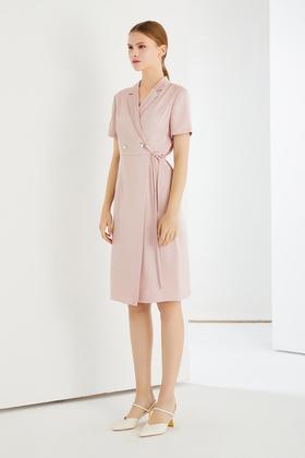 MISICAKOO/茉诗可可 粉色光泽简约连衣裙 13234