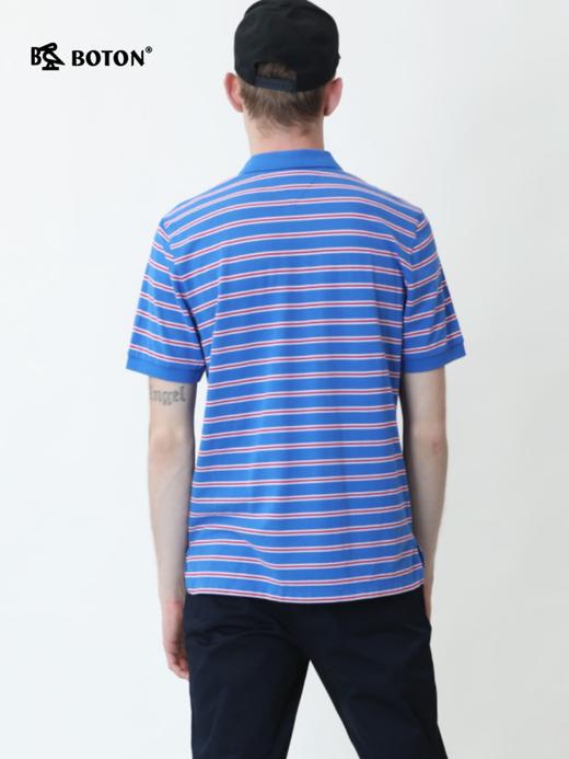 波顿夏季男士拼色翻领条纹短袖polo衫商务休闲t恤衬衣MT863220 商品图1