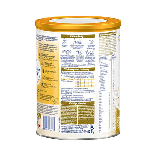 【跨境进口】 3段| 新版6种HMO | 泸州仓韵达发 效期27.1| 德国雀巢NestléBEBA版SUPREME婴幼儿奶粉3段 830g/罐| 报关后不支持退换货（每单限拍6罐 超出需分开下单） 商品图2