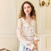 两三事雾里看花2024夏季新款法式印花荷叶边两件套雪纺衫女宽松 商品缩略图3