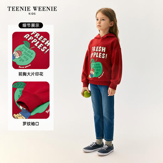 TeenieWeenie Kids小熊童装秋季童泡泡袖连帽中长卫衣TKOM247741N 商品图2