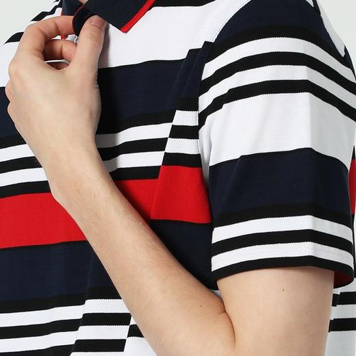 波顿夏季男装红白条纹polo衫设计感小众个性潮流短袖t恤MT621219 商品图4