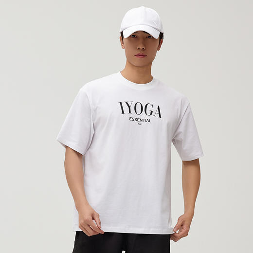 IYOGA  2024  新款简约短袖宽松透气t恤夏季男女款T063 商品图3