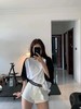 分镜头集成店LOOSINGWHITE春夏新品白色条纹拼接短裤 商品缩略图1