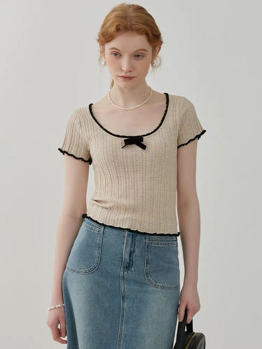 奶油米u领蝴蝶 商品图5