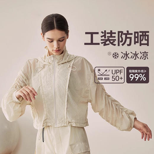 【限时秒】YOGACODE【火树银花系列】 轻薄透气短款收腰防晒服女户外 DSL791 商品图0