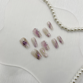 手工穿戴甲爆款高级温柔腮红可拆卸晕染ins_ym