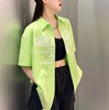 2-7MZ前幅设计印字母短袖衬衫40430（绿） 夏季 142070100321 商品缩略图0
