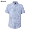 波顿夏季薄款短袖蓝白色格子衬衫男半袖修身百搭衬衣青年MS881222 商品缩略图5