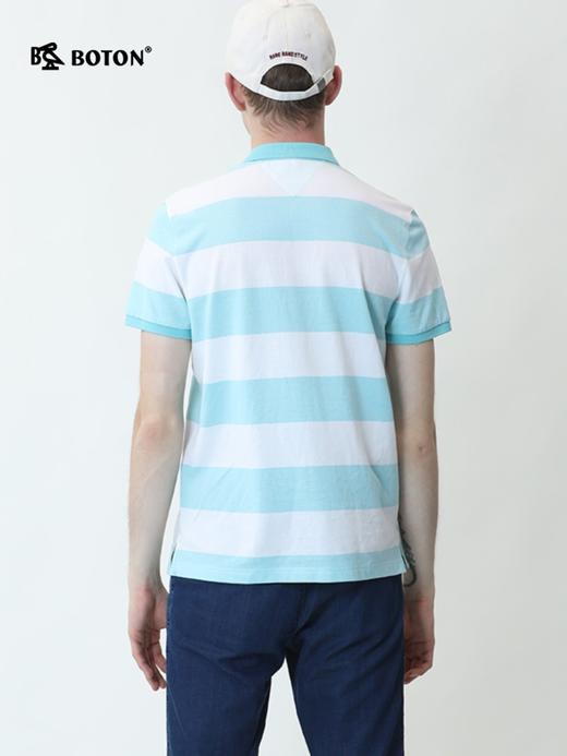 波顿男夏天款休闲翻领条纹短袖Polo衫纯棉高端T恤上衣MT668220 商品图1