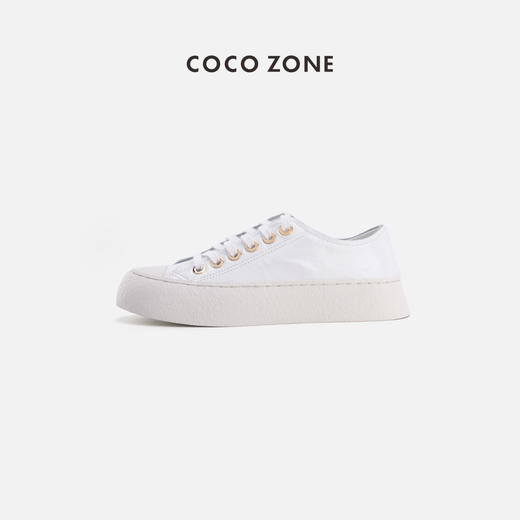 COCO ZONE “奈儿鞋”新款小香风厚底圆头板鞋系带休闲鞋CC2A0372 商品图0