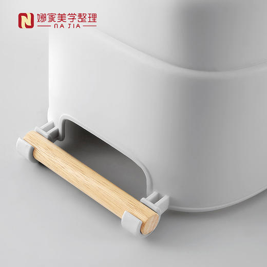 【白色3种规格可选】娜家日式木手柄收纳篮 商品图3