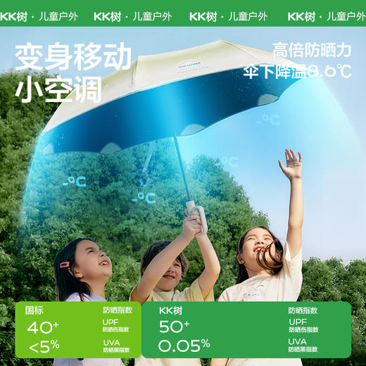 KK树儿童雨伞晴雨两用挂挂伞男童女孩小学生上学专用全自动折叠伞小彩虹挂挂伞 商品图2