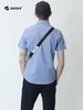 波顿夏季男士短袖高端纯色棉衬衫浅蓝色潮品牌休闲衬衣MS858220 商品缩略图4