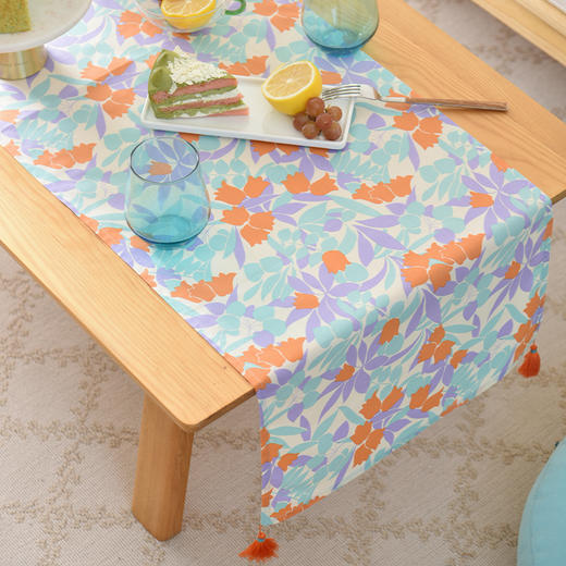 夏日郁金香系列茶旗轻奢高端桌旗茶几田园复古 商品图2