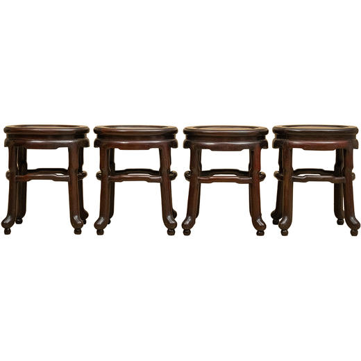 清 红木四足鸭蛋凳成堂（一堂四只） 商品图5