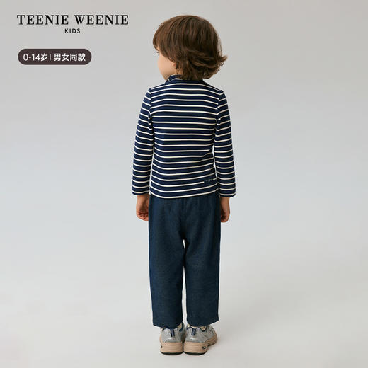TeenieWeenie Kids小熊童装冬季男女童宝立领刺绣条纹T恤TKLA248C74H 商品图3