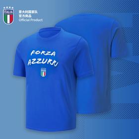 【官方正版】意大利国家队|蓝白口号助威T恤欧洲杯短袖足球迷运动服