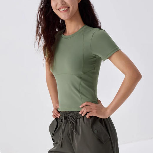 【限时秒】YOGACODE【火树银花系列】 运动T恤夏季收腰裸感健身上衣女DST800 商品图1