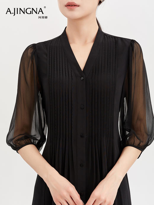 【通勤连衣裙】阿菁娜通勤松紧腰连衣裙F29X212033 商品图1