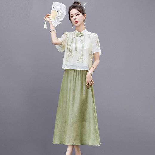 新中式国风气质，改良旗袍汉服套装裙HR-QIXFS249911 商品图1