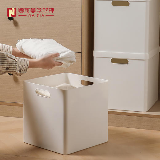 【白色】娜家正方形带轮收纳盒 商品图1