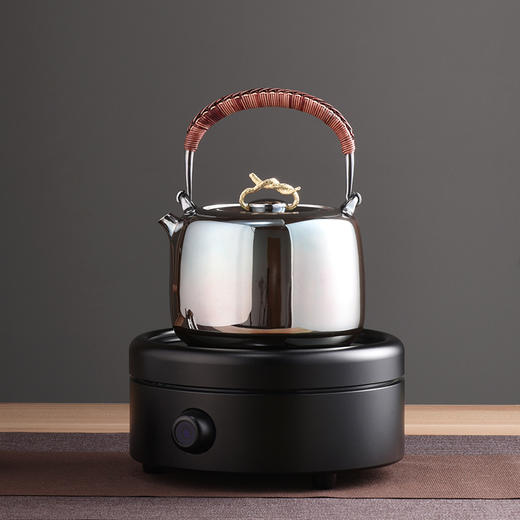 晋芳电陶炉煮茶炉家用大功率1500W电热烧水炉铁壶银壶专用煮茶器 金工圆融(1500瓦) 商品图1