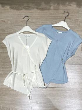 【门店同款】ENJOY夏季V领无袖收腰小衫 158150279