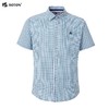 波顿短袖格子衬衫男夏装商务休闲白蓝绿格纹纯棉衬衣百搭宽松上衣MS883222 商品缩略图5