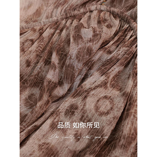 COCOBELLA古法炒色褶皱连衣裙雪纺抽绳度假裙附吊带裙FR7065 商品图4