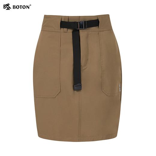 波顿工装A字半身裙女夏季复古时尚宽松气质显瘦系腰后开叉短裙子LK209222 商品图4