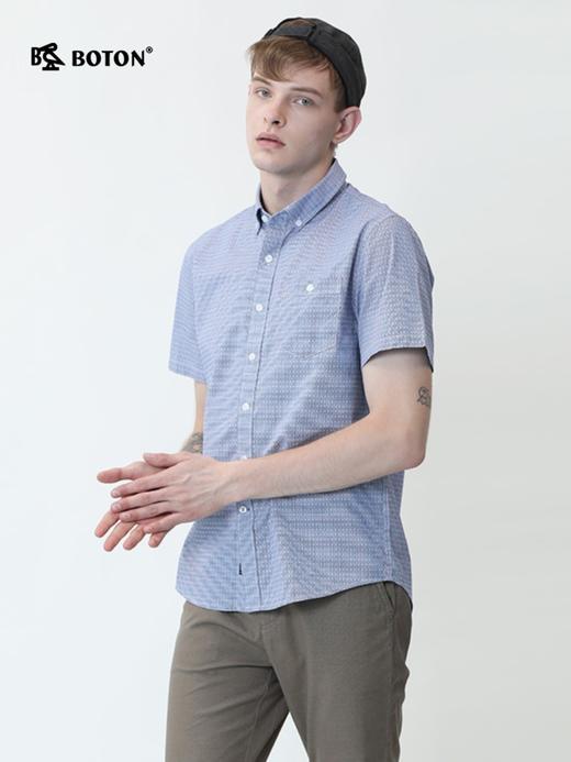 Boton_波顿夏季休闲短袖衬衫男士潮流条纹半袖职业装商务休闲上衣MS859220 商品图1