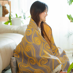 梵高星空系列盖毯棉纱夏季家用午睡空调被