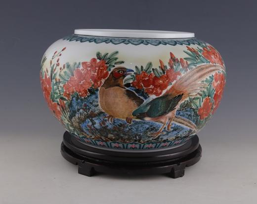 釉下五彩锦上添花卧龙缸 商品图0